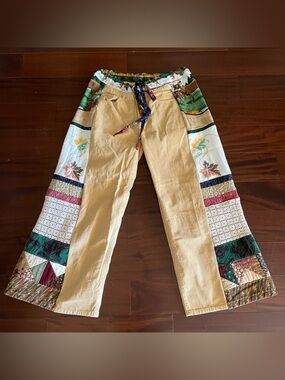Mountain Girl deer heart gold band quilt patchwork pants Phish tour heady PLUR